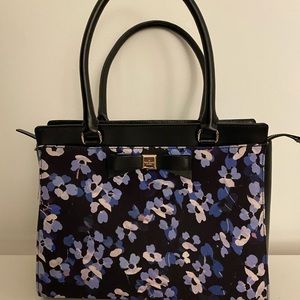 Kate Spade Black Leather & Floral Fabric Purse
